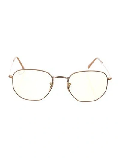 Pre-owned Ray Ban Evolve Hexagonal Flat Square Sunglasses In Yellow