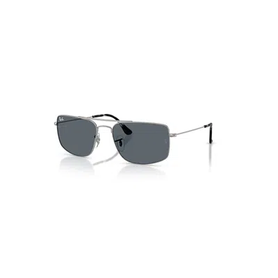 Ray Ban Explorer Iii Sonnenbrillen Gunmetal Fassung Blau Glas 59-18 In Gray