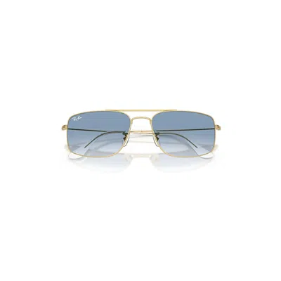 Ray Ban Explorer Iii Sunglasses Arista Gold Frame Blue Lenses 56-18