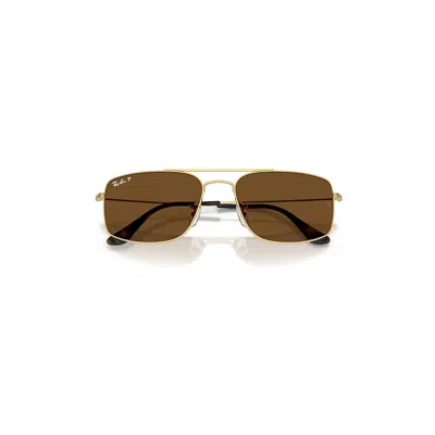 Ray Ban Explorer Iii Sunglasses Arista Gold Frame Brown Lenses Polarized 56-18