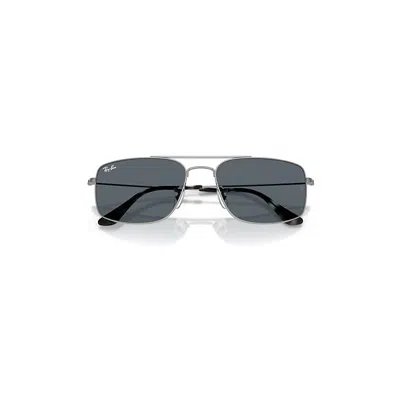 Ray Ban Explorer Iii Sunglasses Gunmetal Frame Blue Lenses 56-18 In Gray