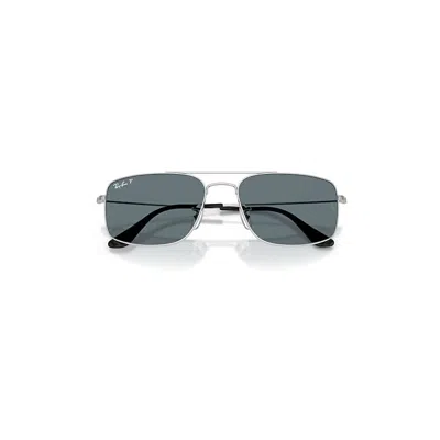 Ray Ban Explorer Iii Sunglasses Silver Frame Blue Lenses Polarized 56-18