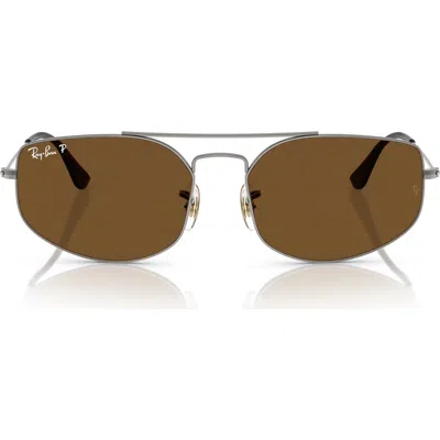 Ray Ban Ray-ban Explorer V 60mm Polarized Irregular Sunglasses In Gunmetal