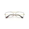 RAY BAN EYEGLASSES UNISEX EXPLORER V OPTICS - MATT ARISTA GOLD FRAME CLEAR LENSES POLARIZED 58-17