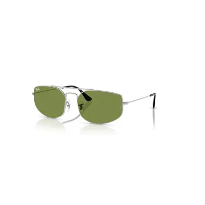 Ray Ban Explorer V Sunglasses Silver Frame Green Lenses 60-17 In Silber