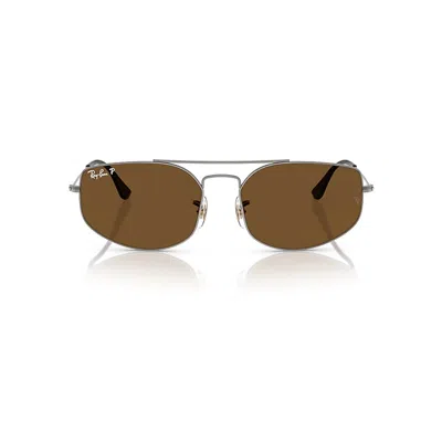 Ray Ban Explorer V Sunglasses Gunmetal Frame Brown Lenses Polarized 60-17