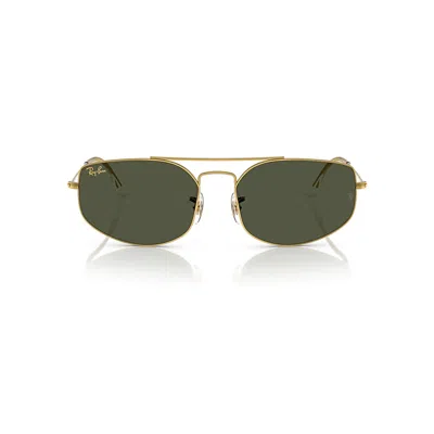 RAY BAN SUNGLASSES UNISEX EXPLORER V - LEGEND GOLD FRAME GREEN LENSES 57-17
