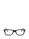 Ray Ban 53mm Square Optical Glasses In Black