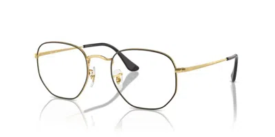 Ray Ban Ray-ban Eyeglasses In Black On Gold