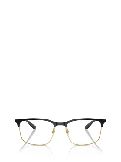 Ray Ban Ray-ban Eyeglasses In Black On Gold