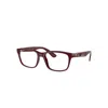 Ray Ban Eyeglasses Male Rb7221m Optics Scuderia Ferrari Collection - Dark Red Frame Clear Lenses Polarized 5 In Dark Red