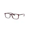 Ray Ban Eyeglasses Male Rb7222m Optics Scuderia Ferrari Collection - Dark Red Frame Clear Lenses Polarized 5 In Dark Red