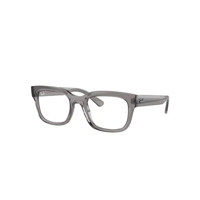 RAY BAN EYEGLASSES UNISEX CHAD OPTICS BIO-BASED - TRANSPARENT GREY FRAME CLEAR LENSES POLARIZED 54-22