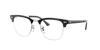 Ray Ban Clubmaster Metal Optics Eyeglasses Black Frame Clear Lenses 50-22 In Black