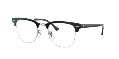 Ray Ban Clubmaster Metal Optics Eyeglasses Black Frame Clear Lenses 50-22
