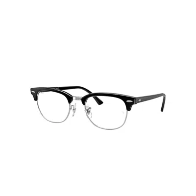 Ray Ban Eyeglasses Unisex Clubmaster Optics - Black Frame Clear Lenses 53-21