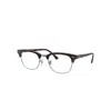 Ray Ban Eyeglasses Unisex Clubmaster Optics - Dark Havana Frame Clear Lenses 53-21 In Dark Havana