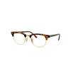 Ray Ban Eyeglasses Unisex Clubmaster Optics - Red Havana Frame Clear Lenses 53-21 In Red Havana