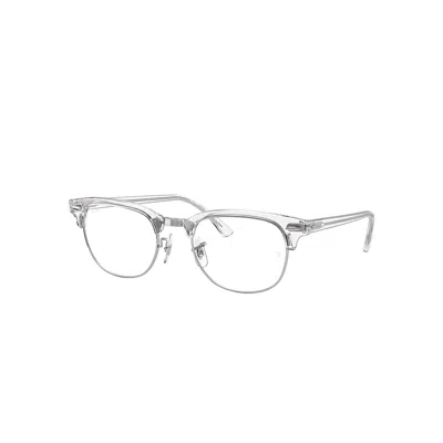 Ray Ban Eyeglasses Unisex Clubmaster Optics - White Transparent Frame Clear Lenses 53-21