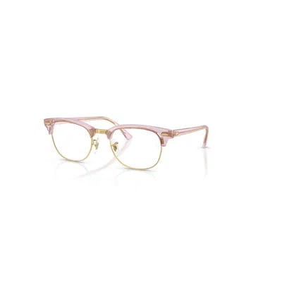 Ray Ban Clubmaster Optics Change  Lila Wellen Selbsttönend Fassung Klar Glas Polarisiert 53-21
