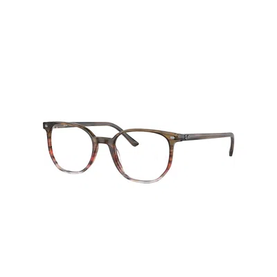 Ray Ban Elliot Optics  Braun Gestreift & Rot Fassung Demo Gläser Glas Polarisiert 48-19 In Striped Brown & Red