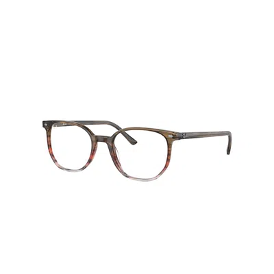 Ray Ban Elliot Optics  Braun Gestreift & Rot Fassung Demo Gläser Glas Polarisiert 50-19 In Striped Brown & Red