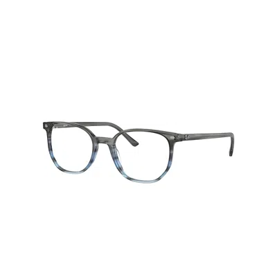 Ray Ban Elliot Optics  Grau Gestreift & Blau Fassung Demo Gläser Glas Polarisiert 50-19 In Striped Grey & Blue
