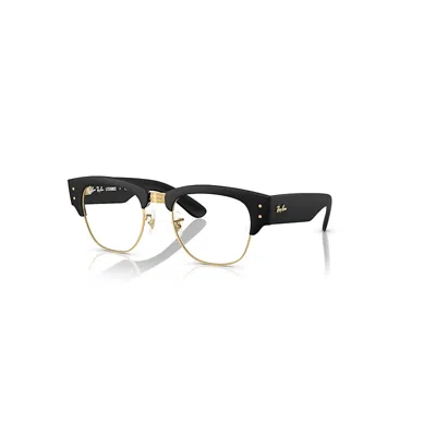 Ray Ban Eyeglasses Unisex Mega Clubmaster Optics Liteforce - Sand Black Frame Clear Lenses Polarized 50-21