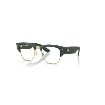 Ray Ban Eyeglasses Unisex Mega Clubmaster Optics Liteforce - Sand Green Frame Clear Lenses Polarized 52-21 In Sandgrün