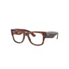 Ray Ban Eyeglasses Unisex Mega Wayfarer Optics - Striped Havana Frame Clear Lenses Polarized 51-21 In Striped Havana