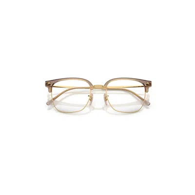 Ray Ban New Clubmaster Optics Eyeglasses Gold Frame Clear Lenses Polarized 51-20