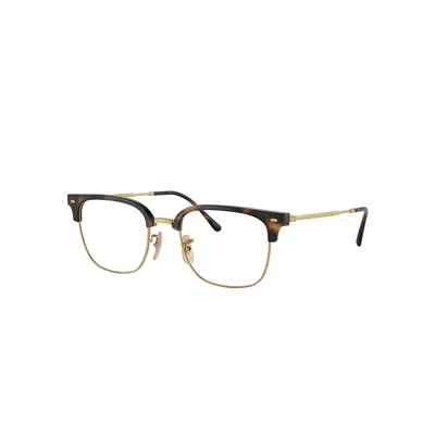 RAY BAN NEW CLUBMASTER OPTICS  GOLD FASSUNG KLAR GLAS POLARISIERT 51-20