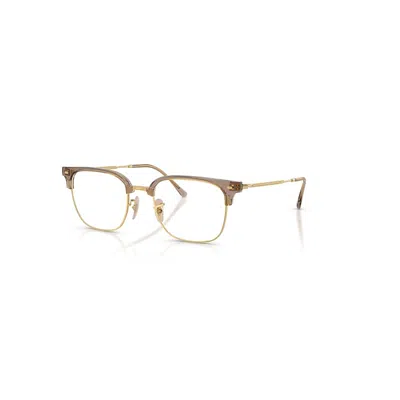 Ray Ban Eyeglasses Unisex New Clubmaster Optics - Gold Frame Clear Lenses Polarized 53-20
