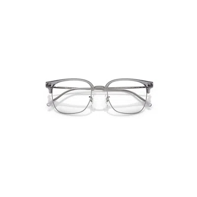 Ray Ban New Clubmaster Optics Eyeglasses Gunmetal Frame Clear Lenses Polarized 51-20 In Gray