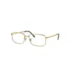 Ray Ban Eyeglasses Unisex Rb3717 Optics - Gold Frame Clear Lenses Polarized 57-18 In Gold