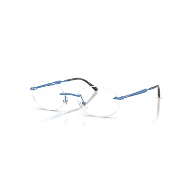 Ray Ban Eyeglasses Unisex Rb3767v Optics - Light Blue Frame Clear Lenses Polarized 52-18