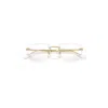 Ray Ban Rb3768v Optics Eyeglasses Arista Gold Frame Clear Lenses Polarized 54-17 In Gold