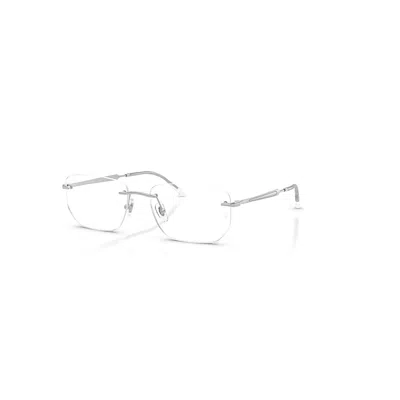 Ray Ban Eyeglasses Unisex Rb3768v Optics - Silver Frame Clear Lenses Polarized 56-17