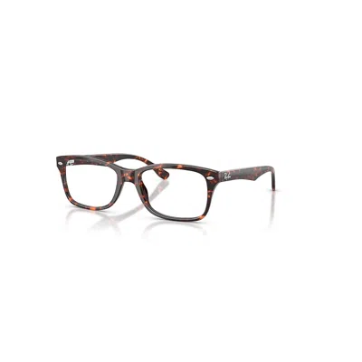 Ray Ban Eyeglasses Unisex Rb5228 Optics - Havana Red Tortoiseshell Frame Clear Lenses Polarized 50-17