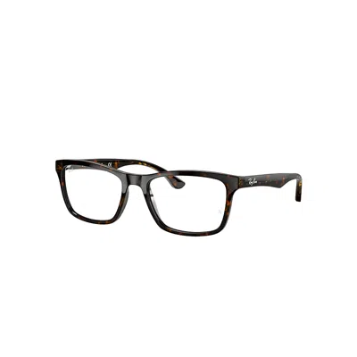 Ray Ban Eyeglasses Unisex Rb5279 Optics - Dark Havana Frame Clear Lenses 57-18