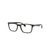Ray Ban Eyeglasses Unisex Rb5279 Optics - Havana On Transparent Green Frame Clear Lenses Polarized 57-18 In Havana On Transparent Green
