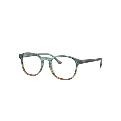 Ray Ban Rb5417 Optics  Blau Gestreift & Grün Fassung Klar Glas Polarisiert 52-19 In Striped Blue & Green