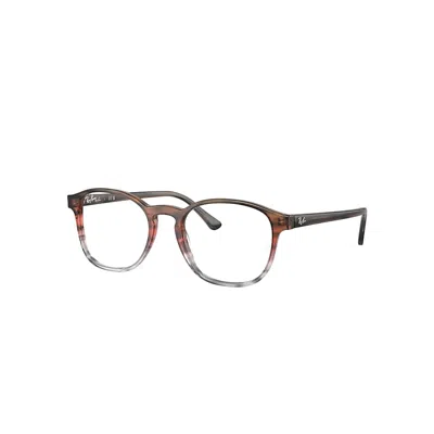 Ray Ban Rb5417 Optics  Braun Gestreift & Rot Fassung Klar Glas Polarisiert 50-19 In Striped Brown & Red