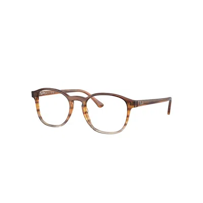 Ray Ban Rb5417 Optics  Braun Gestreift & Gelb Fassung Klar Glas Polarisiert 50-19 In Striped Brown & Yellow