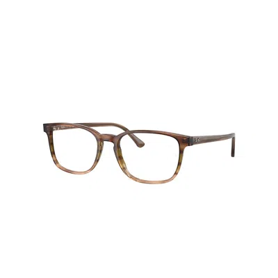 Ray Ban Rb5418 Optics  Braun Gestreift & Grün Fassung Klar Glas Polarisiert 56-19 In Striped Brown & Green