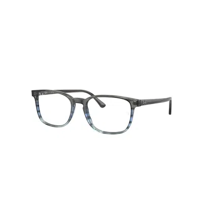 Ray Ban Rb5418 Optics  Grau Gestreift & Blau Fassung Klar Glas Polarisiert 54-19 In Striped Grey & Blue