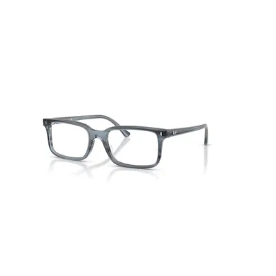 Ray Ban Eyeglasses Unisex Rb5445 Optics - Striped Blue Frame Clear Lenses Polarized 54-19
