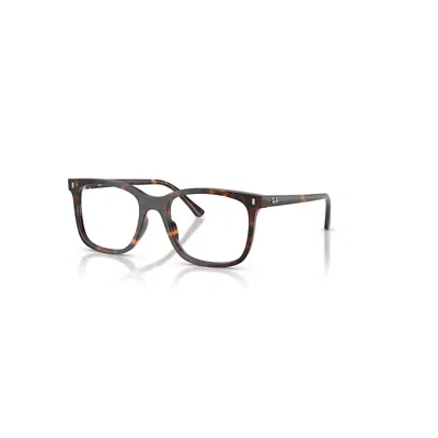 Ray Ban Eyeglasses Unisex Rb5446 Optics - Havana Frame Clear Lenses Polarized 51-19 In Brown