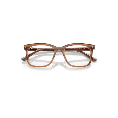 Ray Ban Rb5446 Optics Eyeglasses Striped Brown Frame Clear Lenses Polarized 53-19