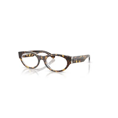 Ray Ban Eyeglasses Unisex Rb5447 Optics - Havana On Transparent Frame Clear Lenses Polarized 51-19